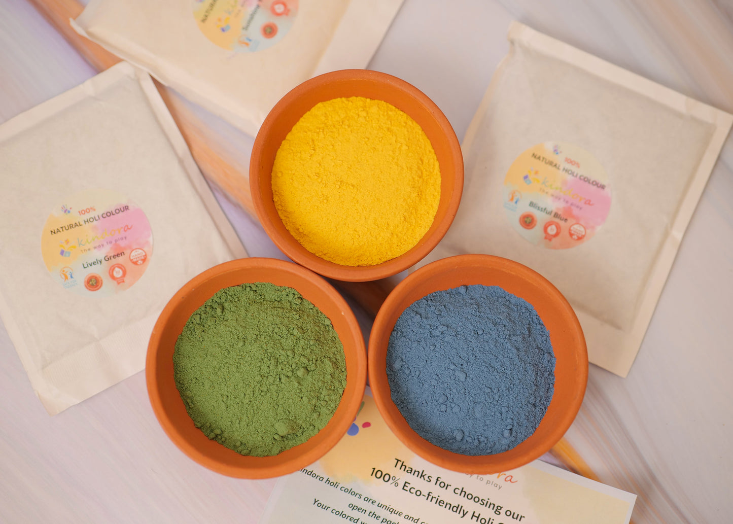 Eco-friendly Holi Colours - Handmade, Chemical free, Child Safe (Assorted Set Of 4 -50gms Each)