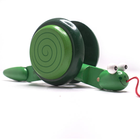 Handmade Wooden PULL ALONG SNAIL Toy - Fun for kids