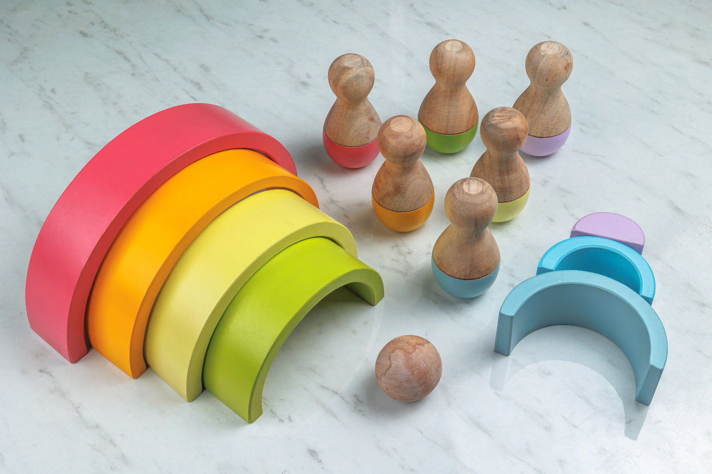 Rainbow Stackers And Bowling Pin Combo