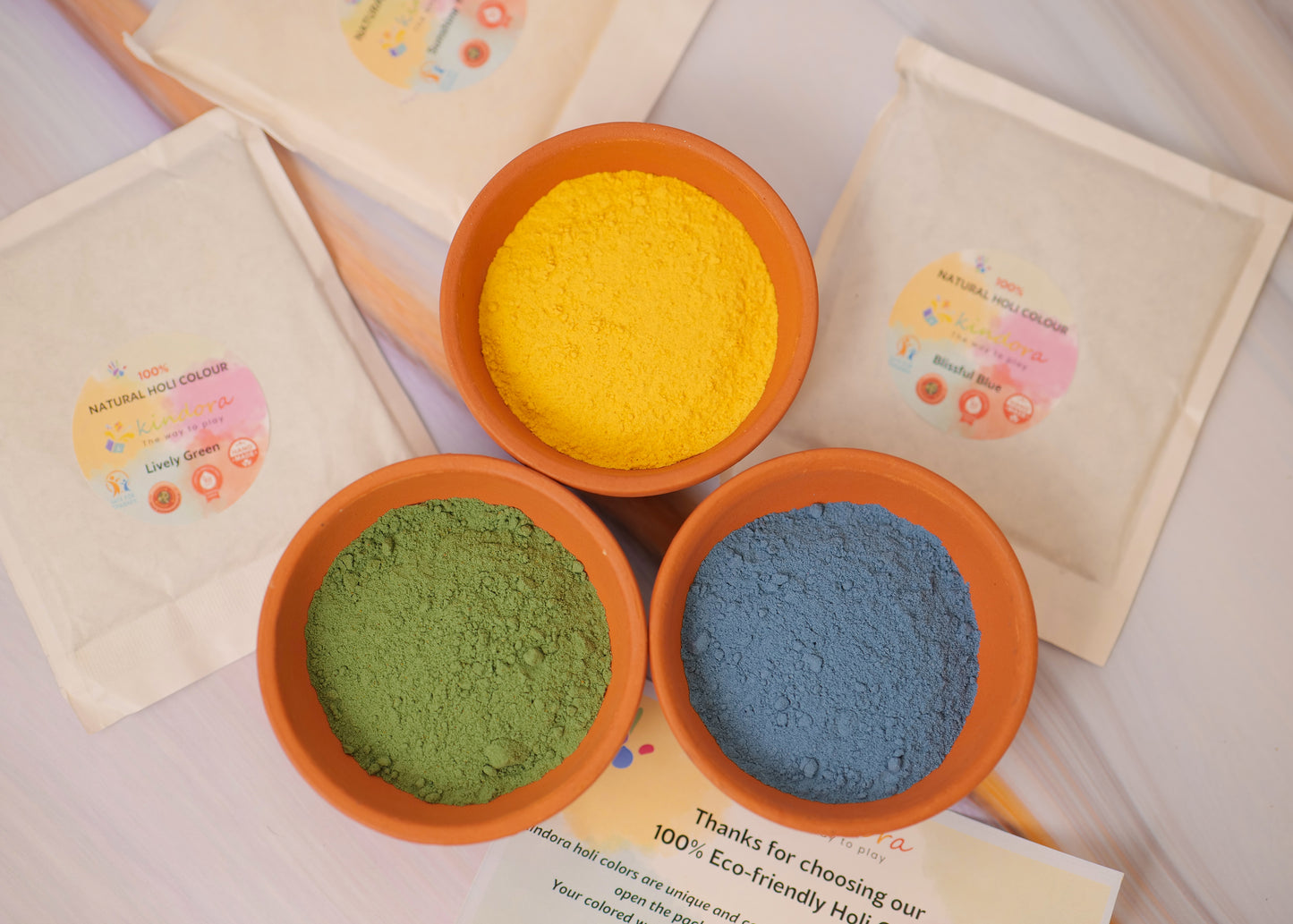 Eco-friendly Holi Colours - Handmade, Chemical free, Child Safe (Assorted Set Of 3 -100gms Each)