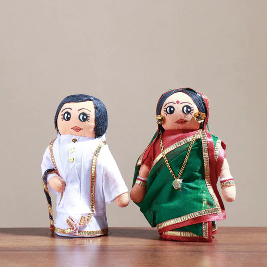 Traditional Bengali Couple - Handmade Cloth Doll