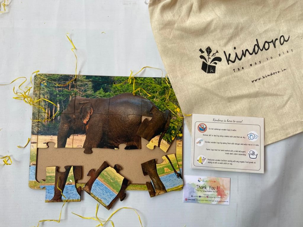 Montessori Jigsaw Puzzle Indian National Heritage Animal Elephant