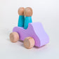 Wooden Montessori Inspired Car with Peg dolls/ Peg People Car